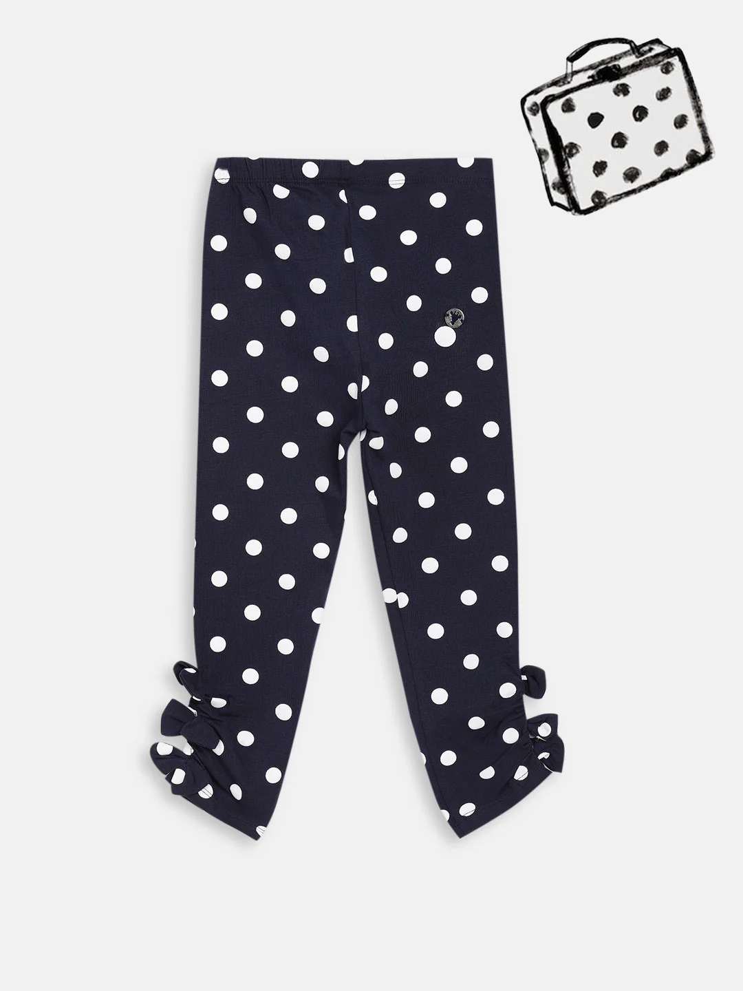 Blue Giraffe Girls Navy Printed Regular Fit Leggings - Image 3