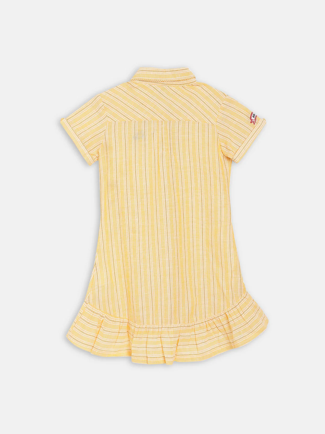 Blue Giraffe Girls Yellow Striped Collar Dress - Image 4