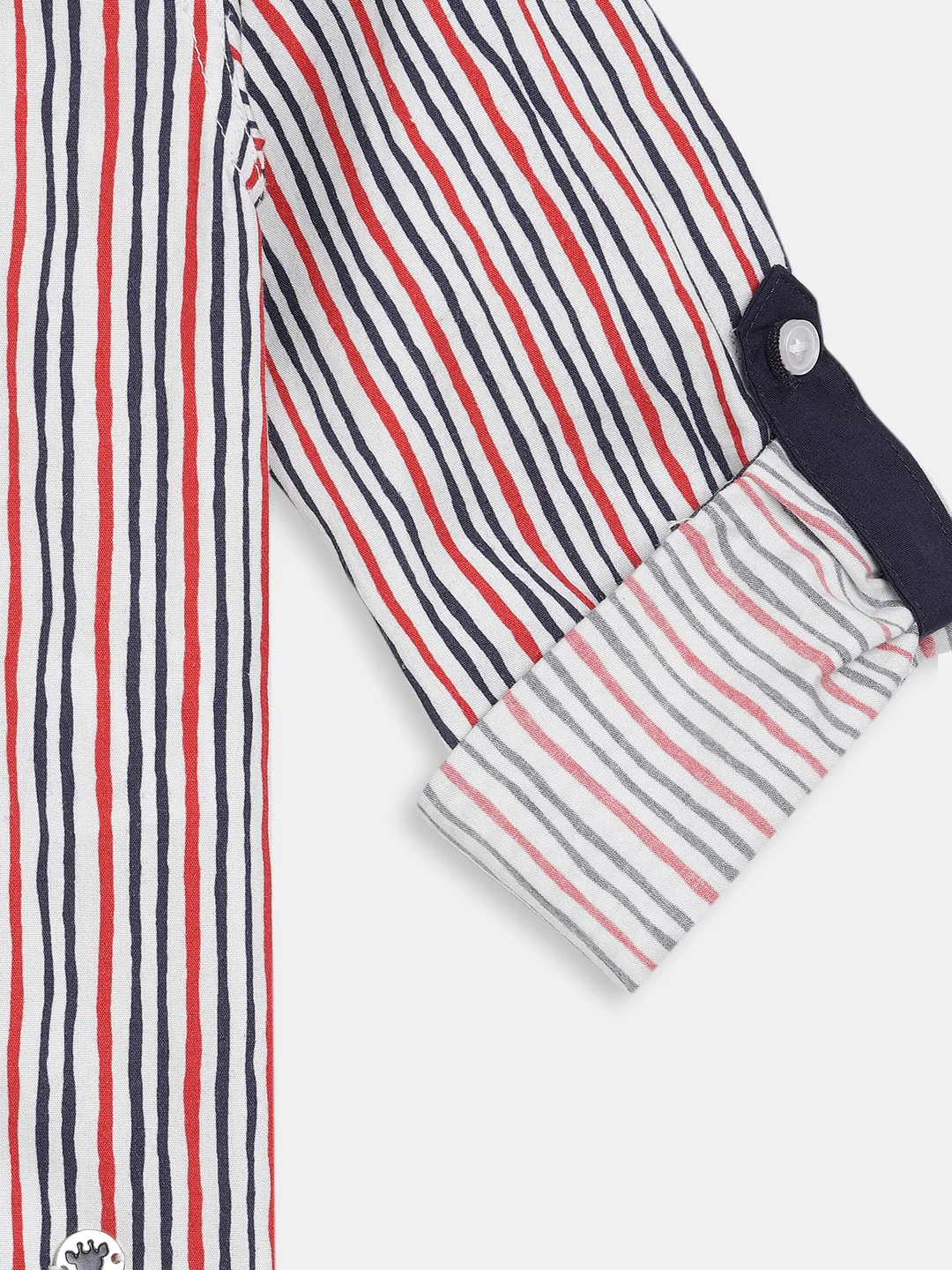 Blue Giraffe Boys White Printed Collar Shirt - Image 2