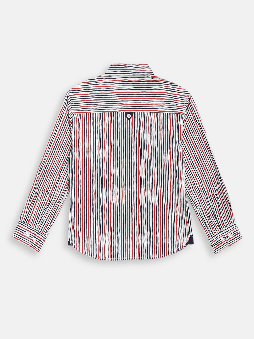 Blue Giraffe Boys White Printed Collar Shirt - Image 4