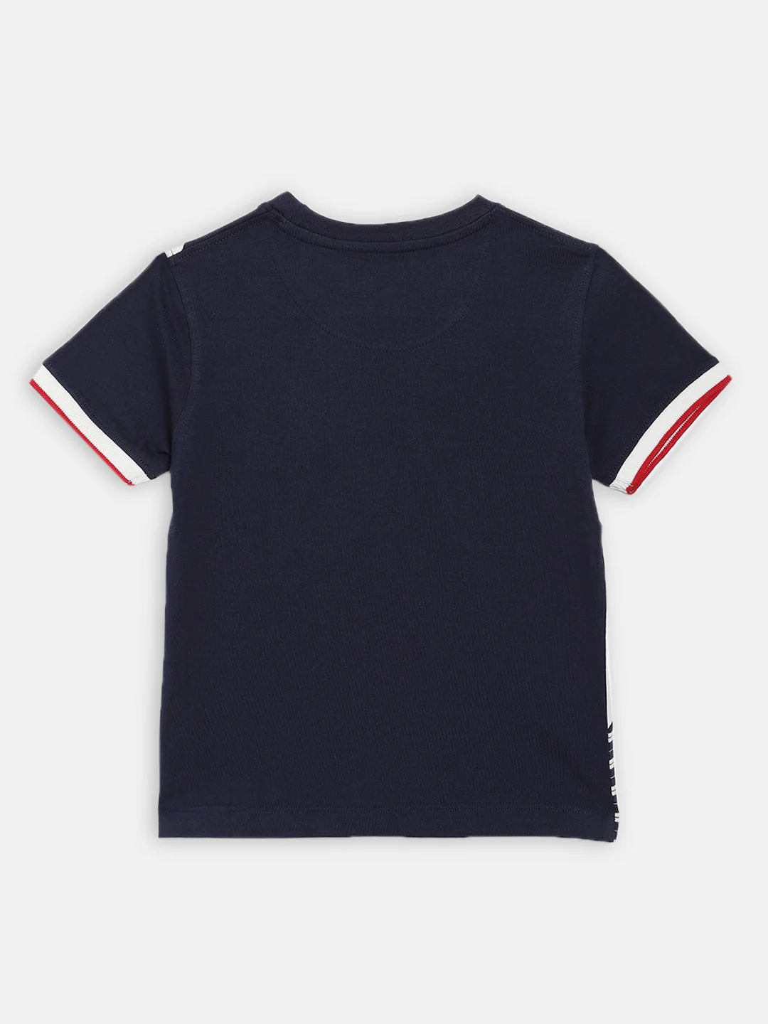 Blue Giraffe Boys Multi Striped Round Neck TShirt - Image 3