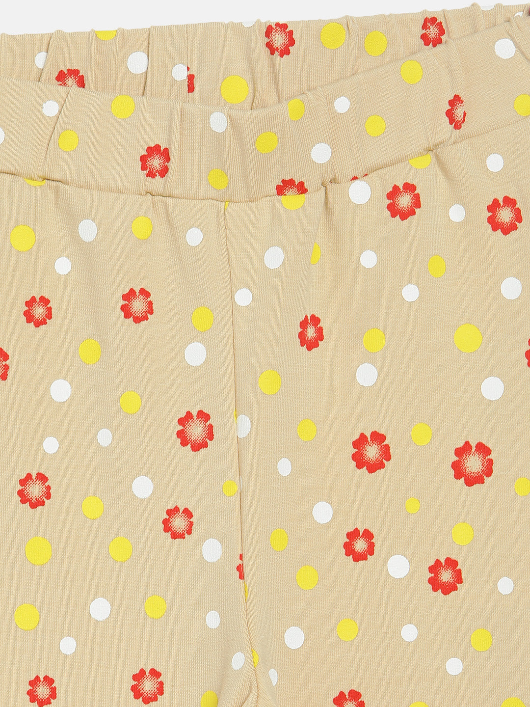 Blue Giraffe Girls Beige Printed Regular Fit Leggings - Image 2