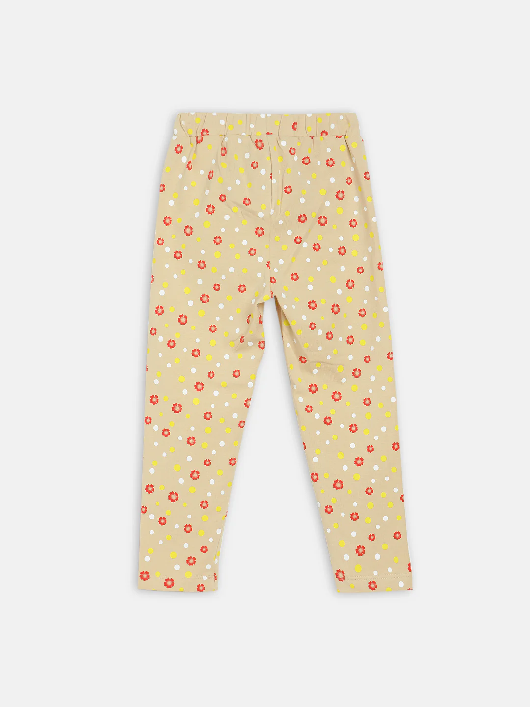 Blue Giraffe Girls Beige Printed Regular Fit Leggings - Image 4