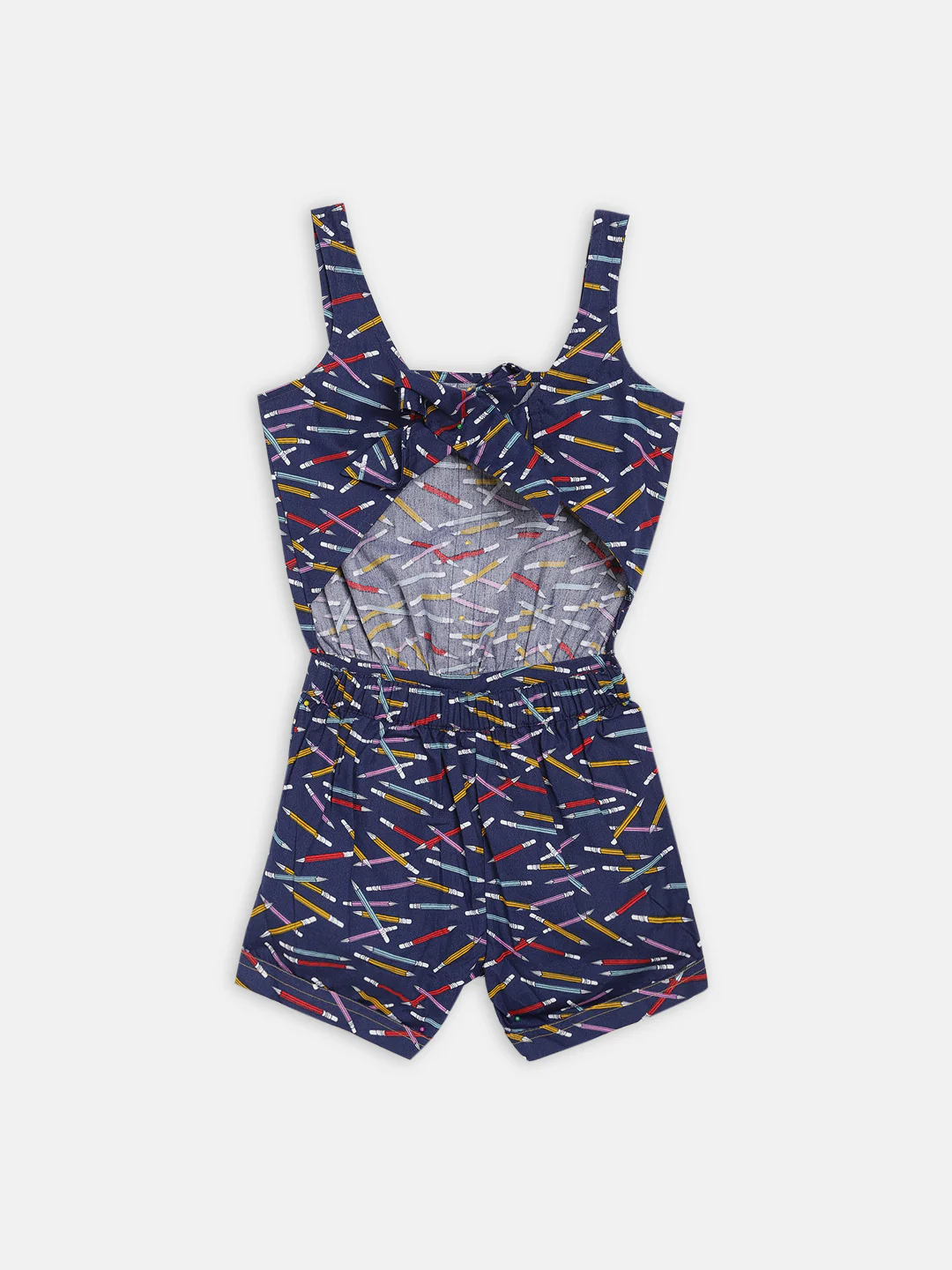 Blue Giraffe Girls Navy Printed Square Neck Playsuit - Image 4