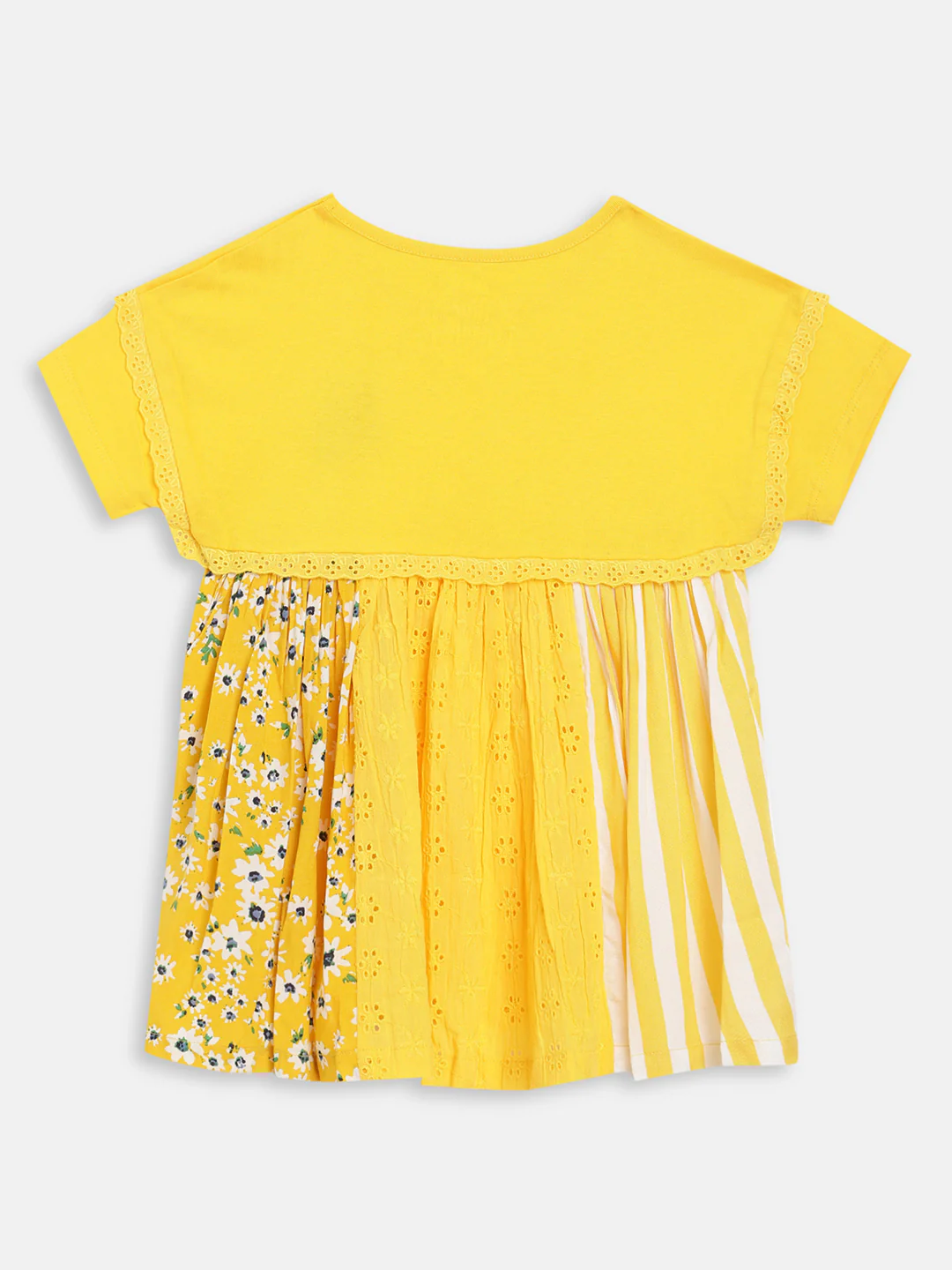 Blue Giraffe Girls Yellow Solid Round Neck TShirt - Image 3