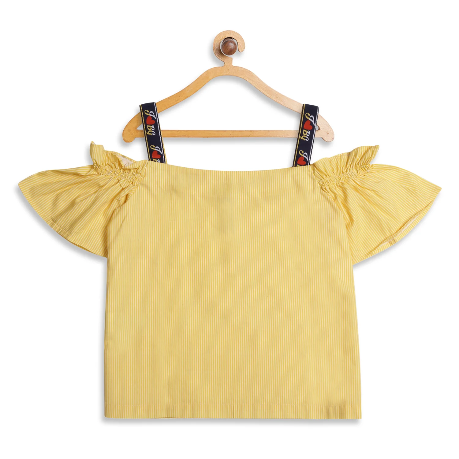 Blue Giraffe Girls Multi Solid Square Neck Top - Image 2