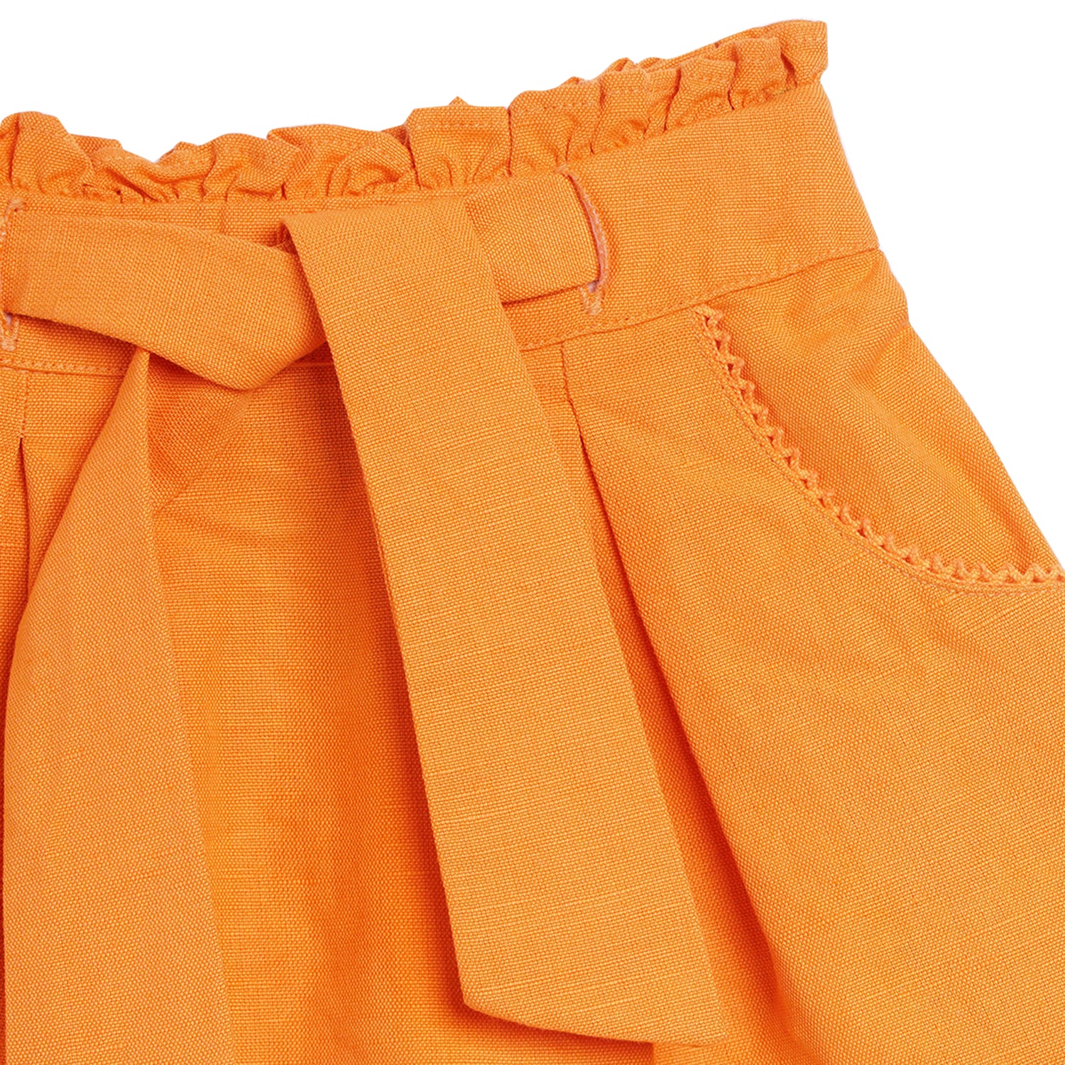 Blue Giraffe Girls Orange Solid Regular Fit Skirt - Image 2