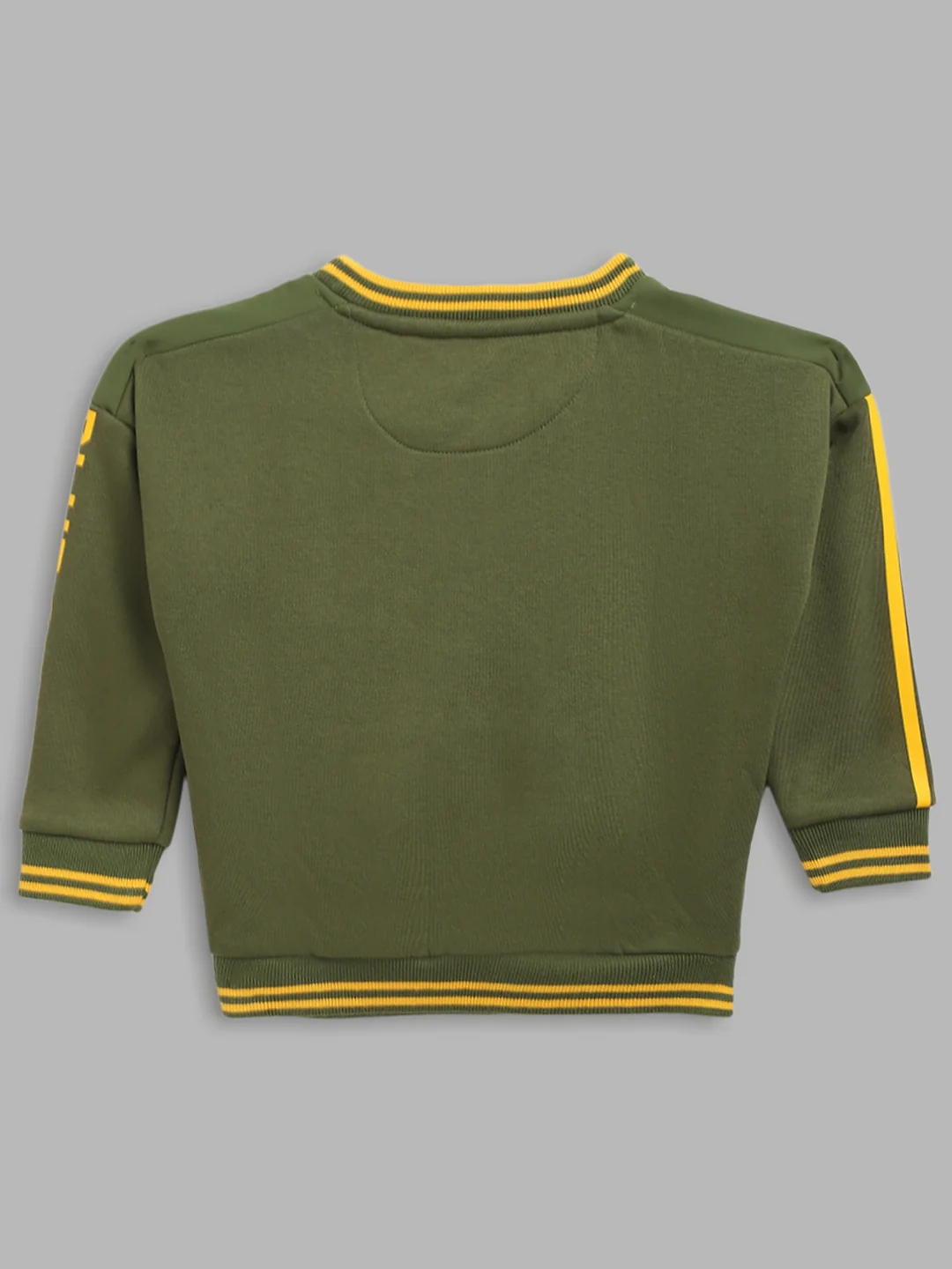 Blue Giraffe Boys Green Solid Round Neck Sweatshirt - Image 2