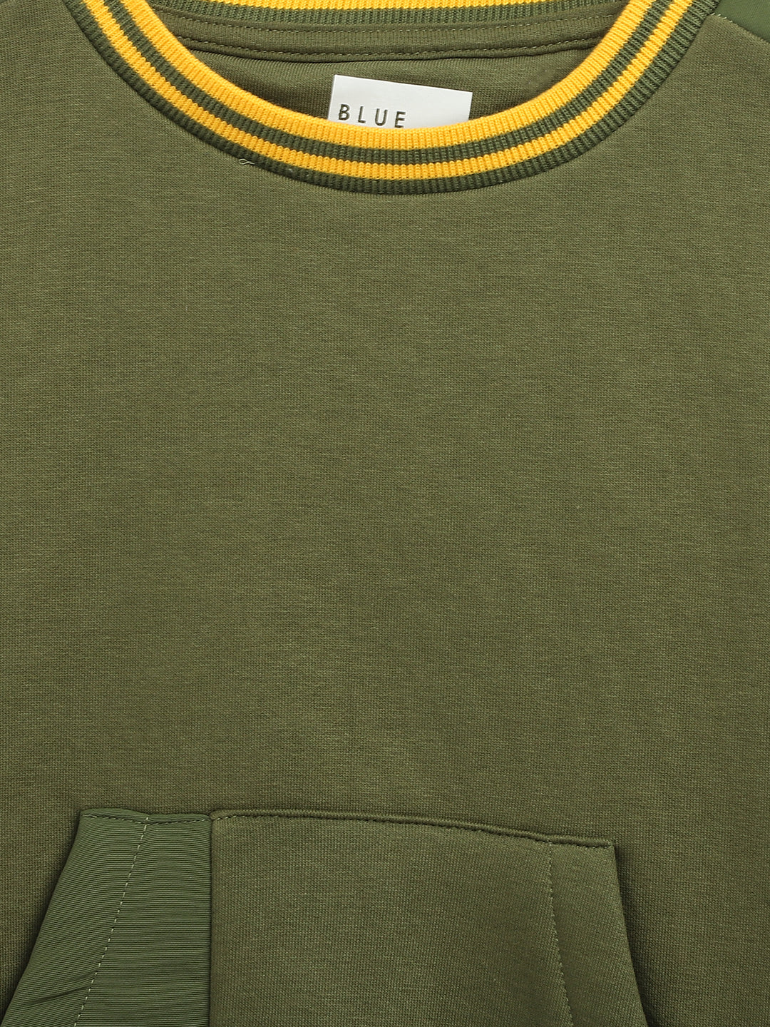 Blue Giraffe Boys Green Solid Round Neck Sweatshirt - Image 3
