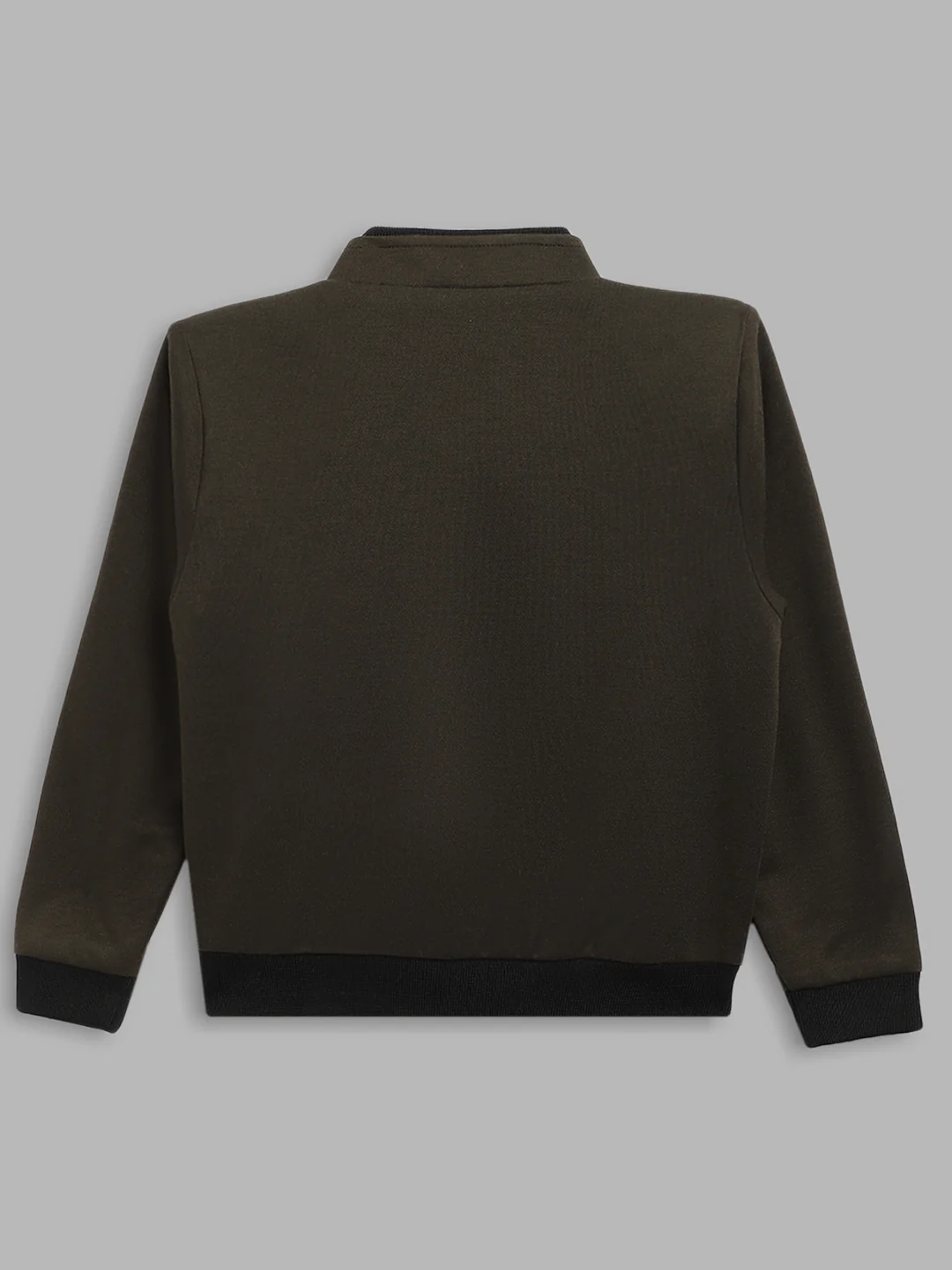 Blue Giraffe Boys Green Solid Collar Jacket - Image 2