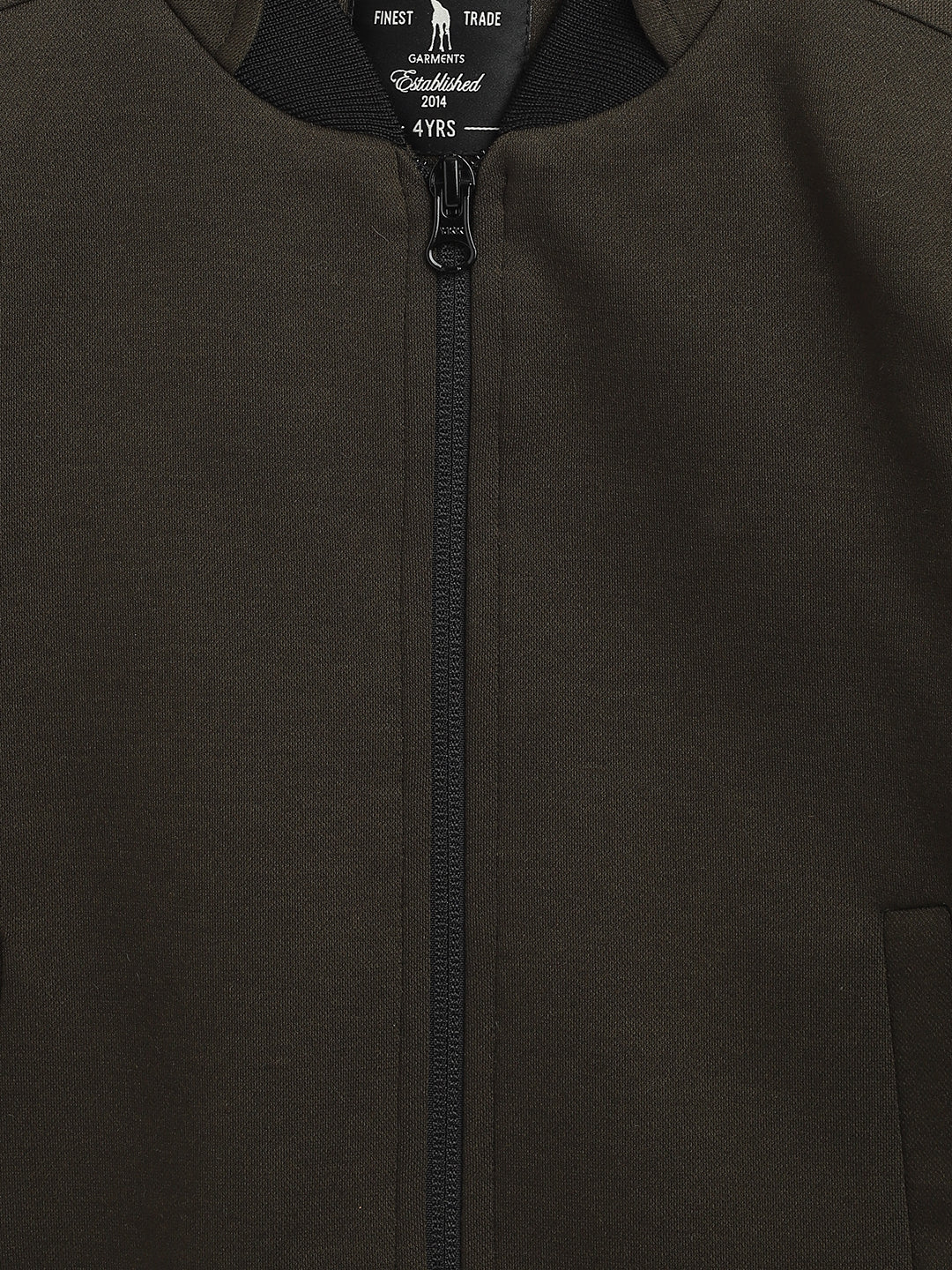 Blue Giraffe Boys Green Solid Collar Jacket - Image 3