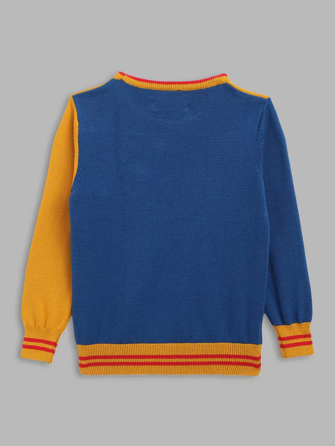 Blue Giraffe Boys Multi Solid Round Neck Sweater - Image 2