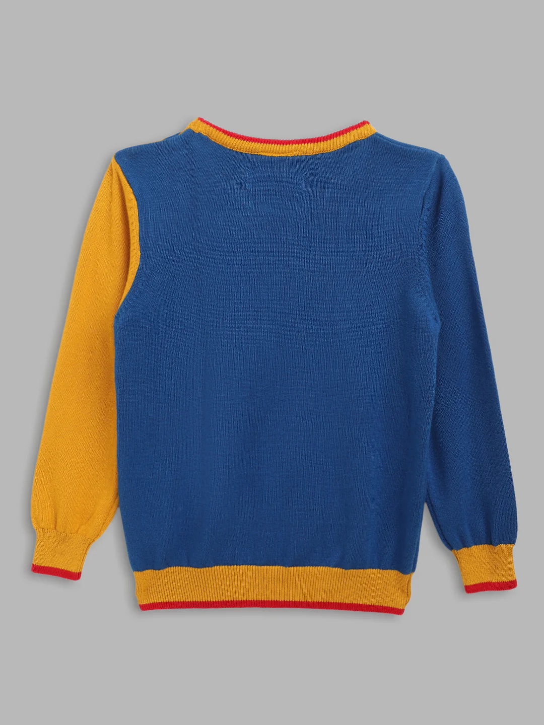 Blue Giraffe Boys Multicolor Self Design Round Neck Full Sleeves Pullover Style Sweater - Image 2