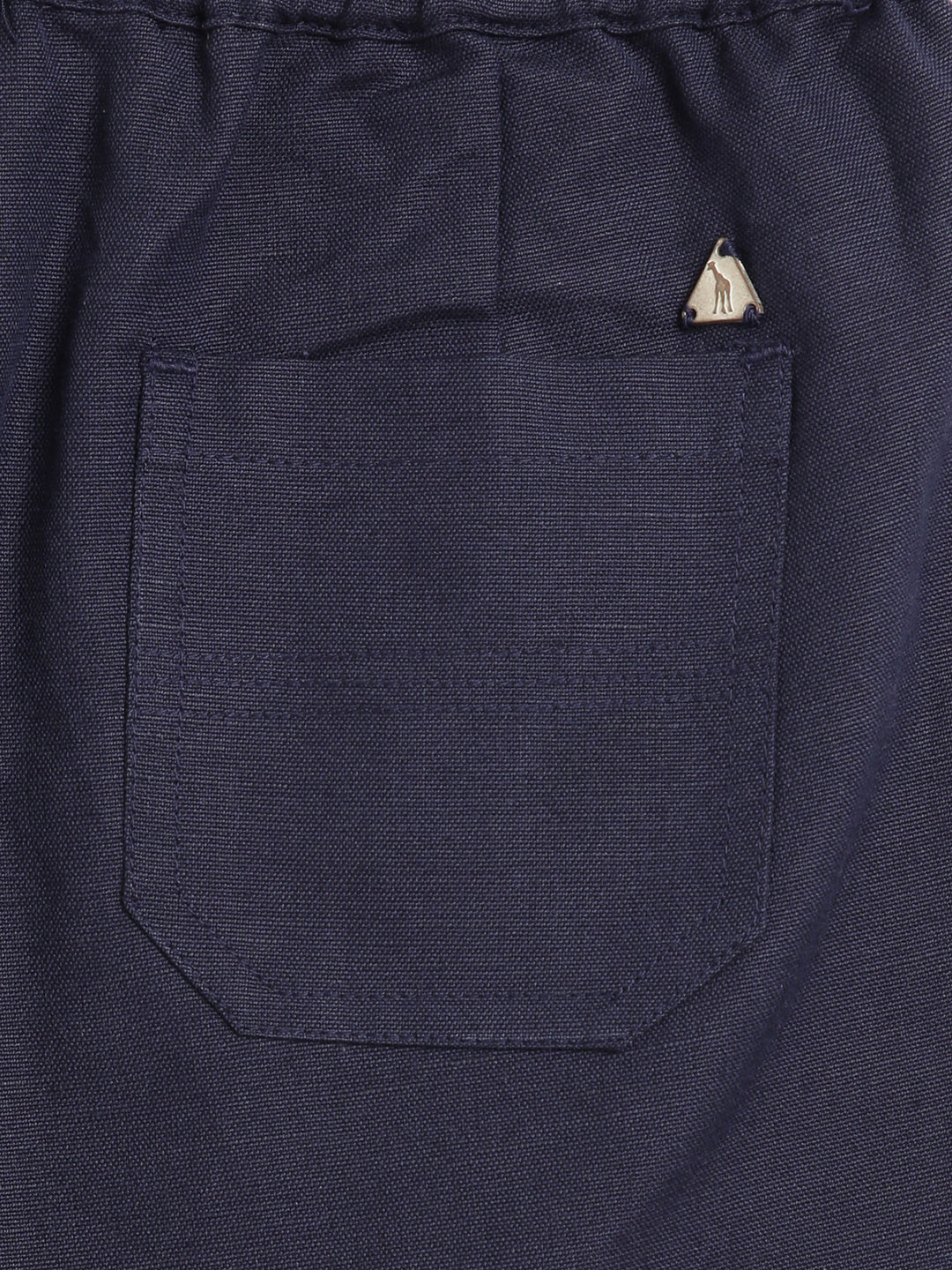 Blue Giraffe Boys Navy Blue Solid Straight Fit Mid-Rise Shorts - Image 4