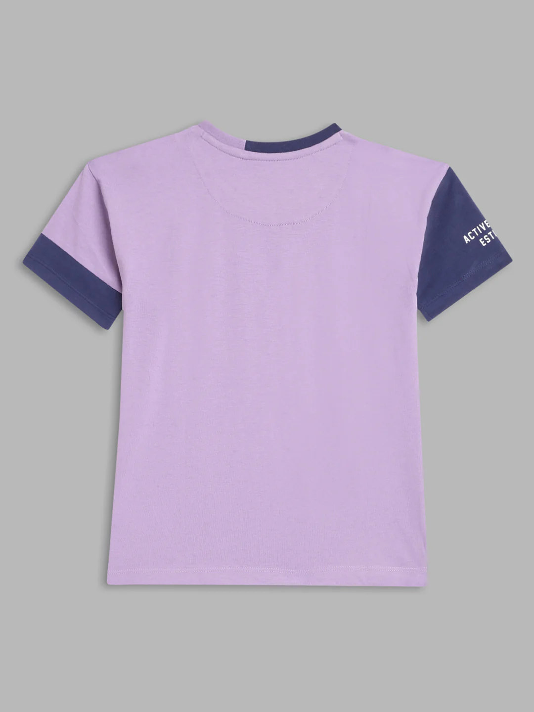 Blue Giraffe Boys Lilac Solid Round Neck TShirt - Image 2