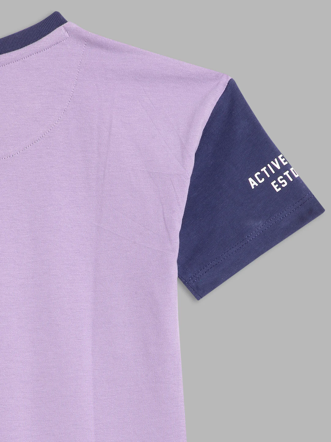 Blue Giraffe Boys Lilac Solid Round Neck TShirt - Image 5