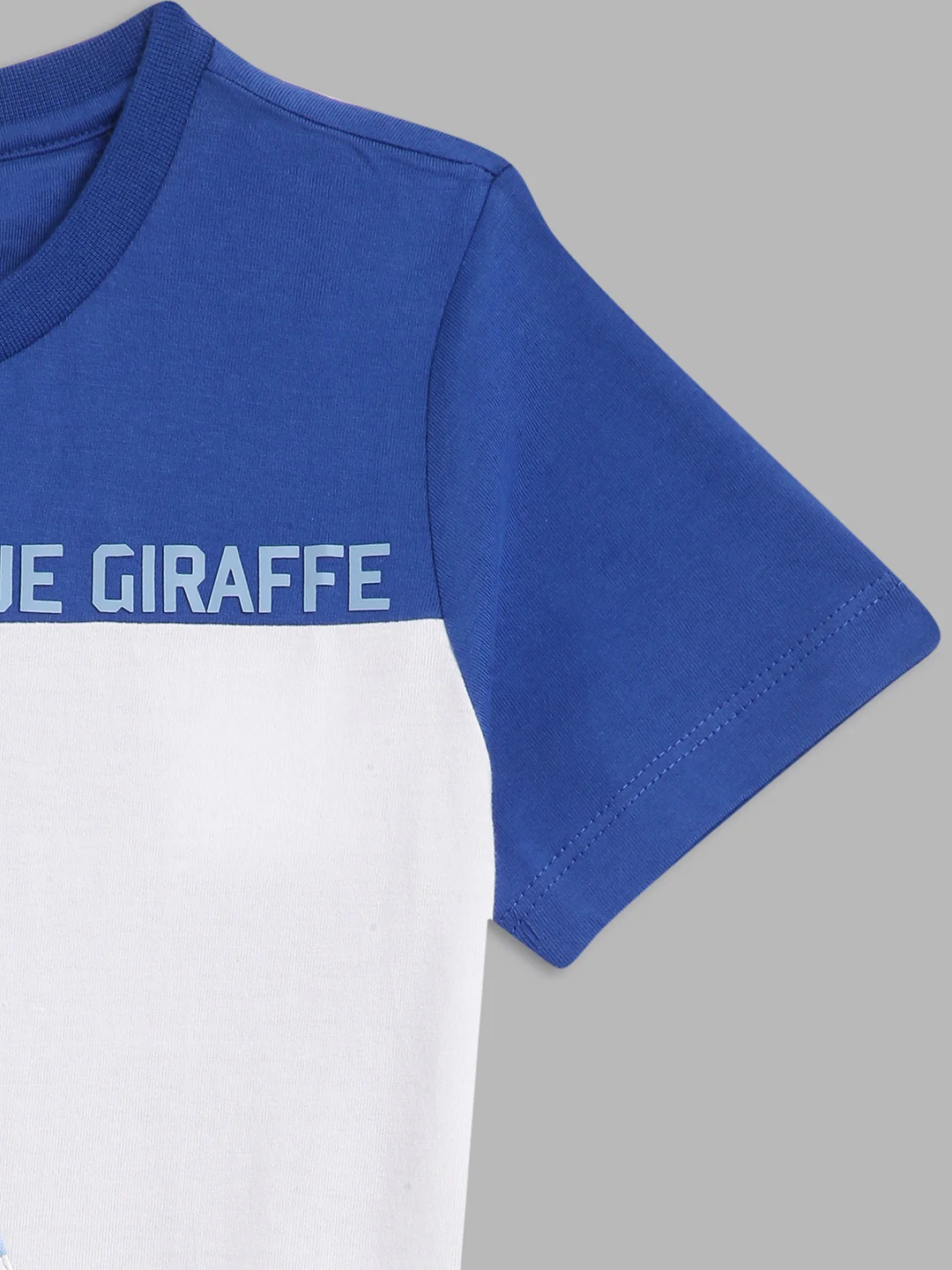 Blue Giraffe Boys Multi Colour blocked Round Neck TShirt - Image 4