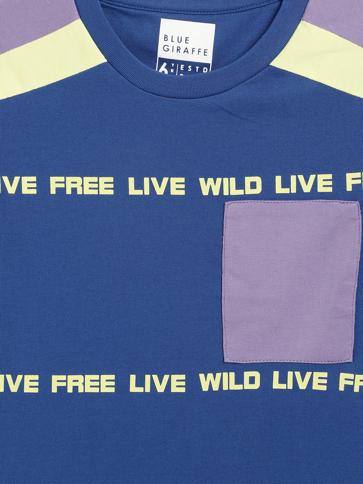 Blue Giraffe Boys Blue Printed Round Neck TShirt - Image 3