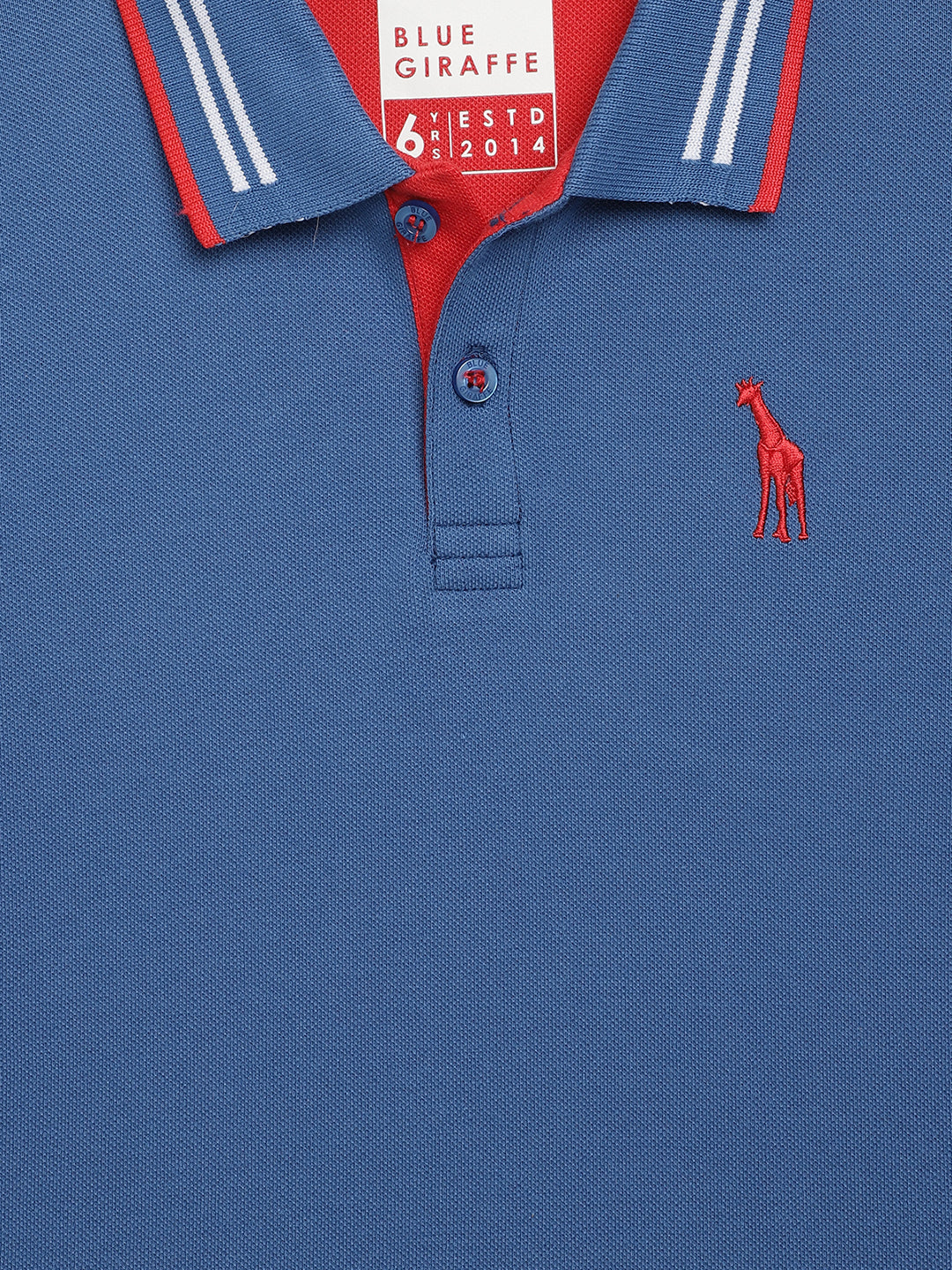 Blue Giraffe Boys Multicolor Solid Polo Collar Short Sleeves Tshirt - Image 3
