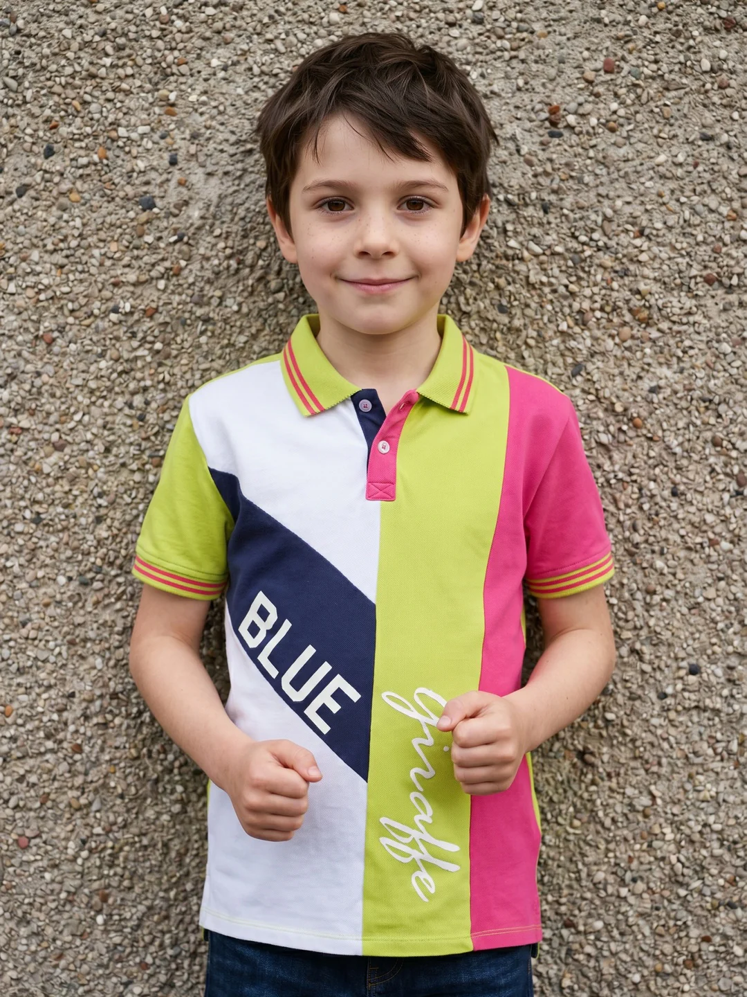 Blue Giraffe Kids Multi Regular Fit Polo Tshirt