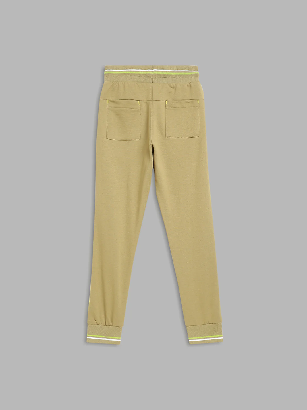 Blue Giraffe Boys Olive Colour Blocked Regular Fit Sweatpant - Image 2