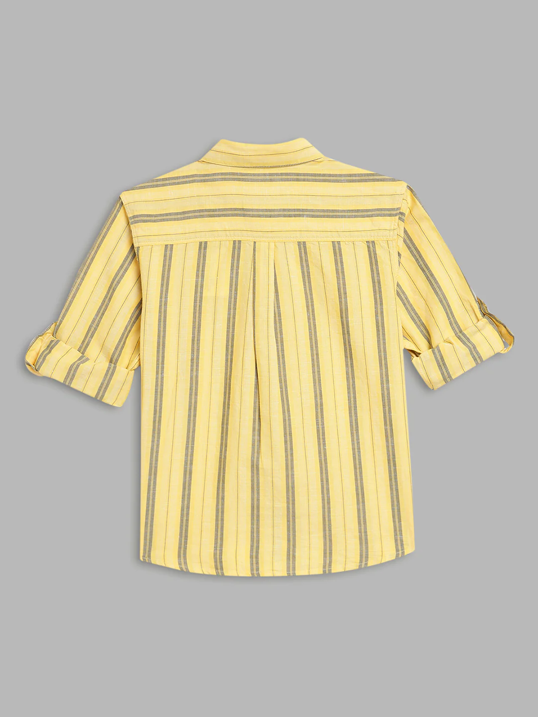 Blue Giraffe Boys Olive Striped Collar Shirt - Image 2
