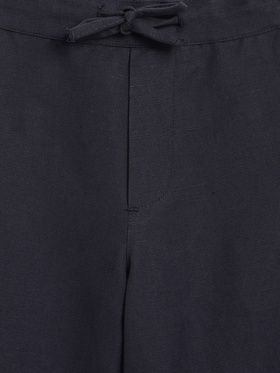 Blue Giraffe Boys Navy Blue Solid Straight Fit Mid-Rise Flat-Front Trouser - Image 3