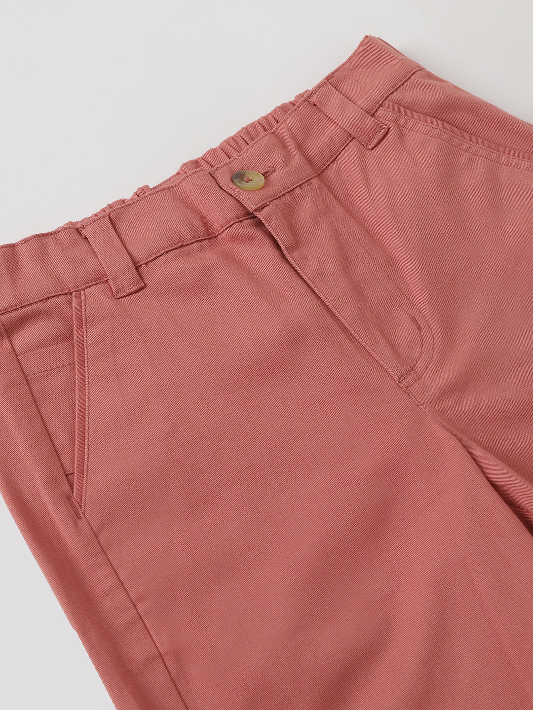 Blue Giraffe Boys Peach Solid Straight Fit Shorts - Image 3