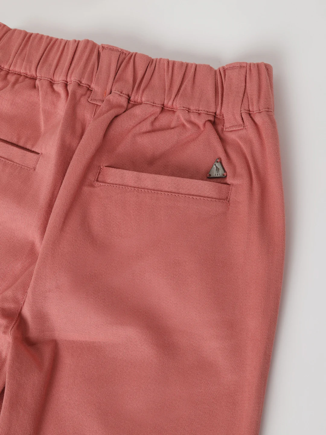 Blue Giraffe Boys Peach Solid Straight Fit Shorts - Image 4