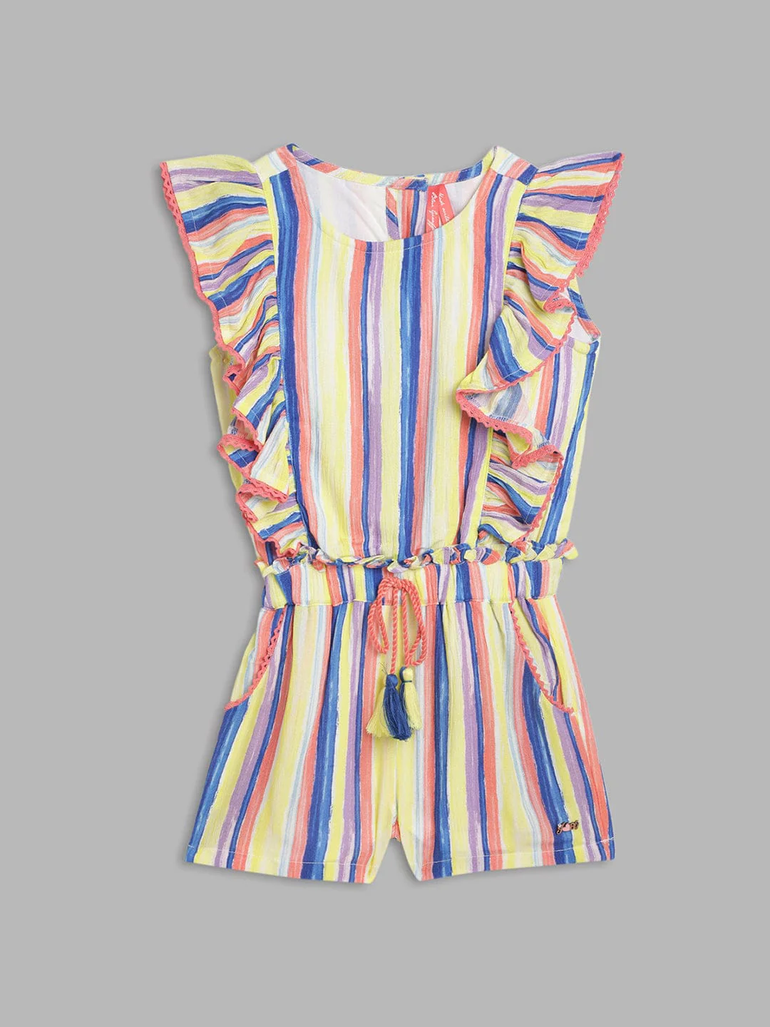 Blue Giraffe Girls Multi Playsuit