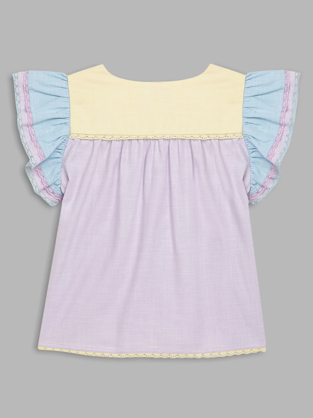 Blue Giraffe Girls Multi Embroidered Round Neck Top - Image 2