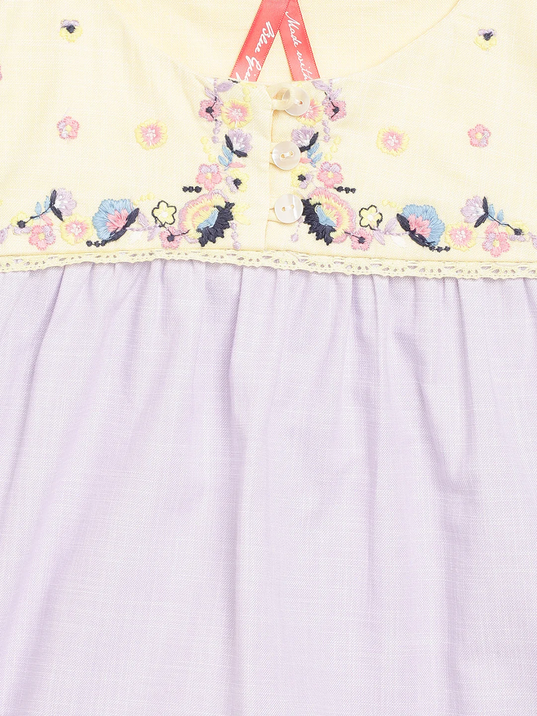 Blue Giraffe Girls Multi Embroidered Round Neck Top - Image 3