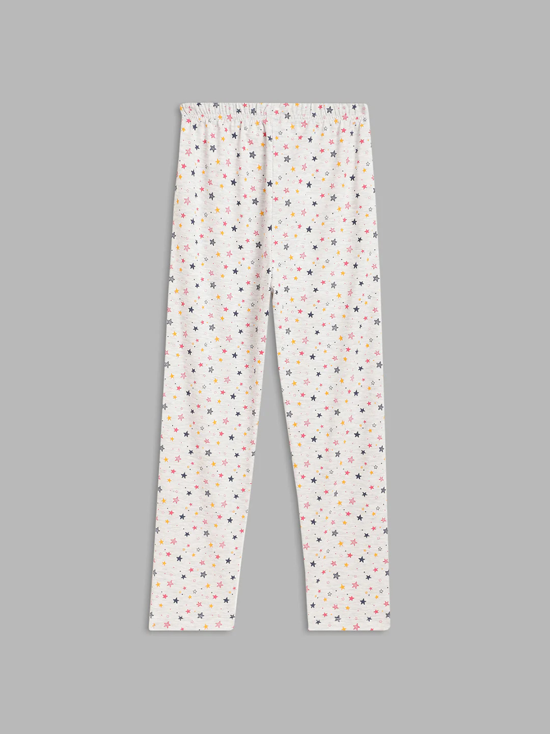 Blue Giraffe Girls White Printed Fitted Mid-Rise Leggings - Image 2