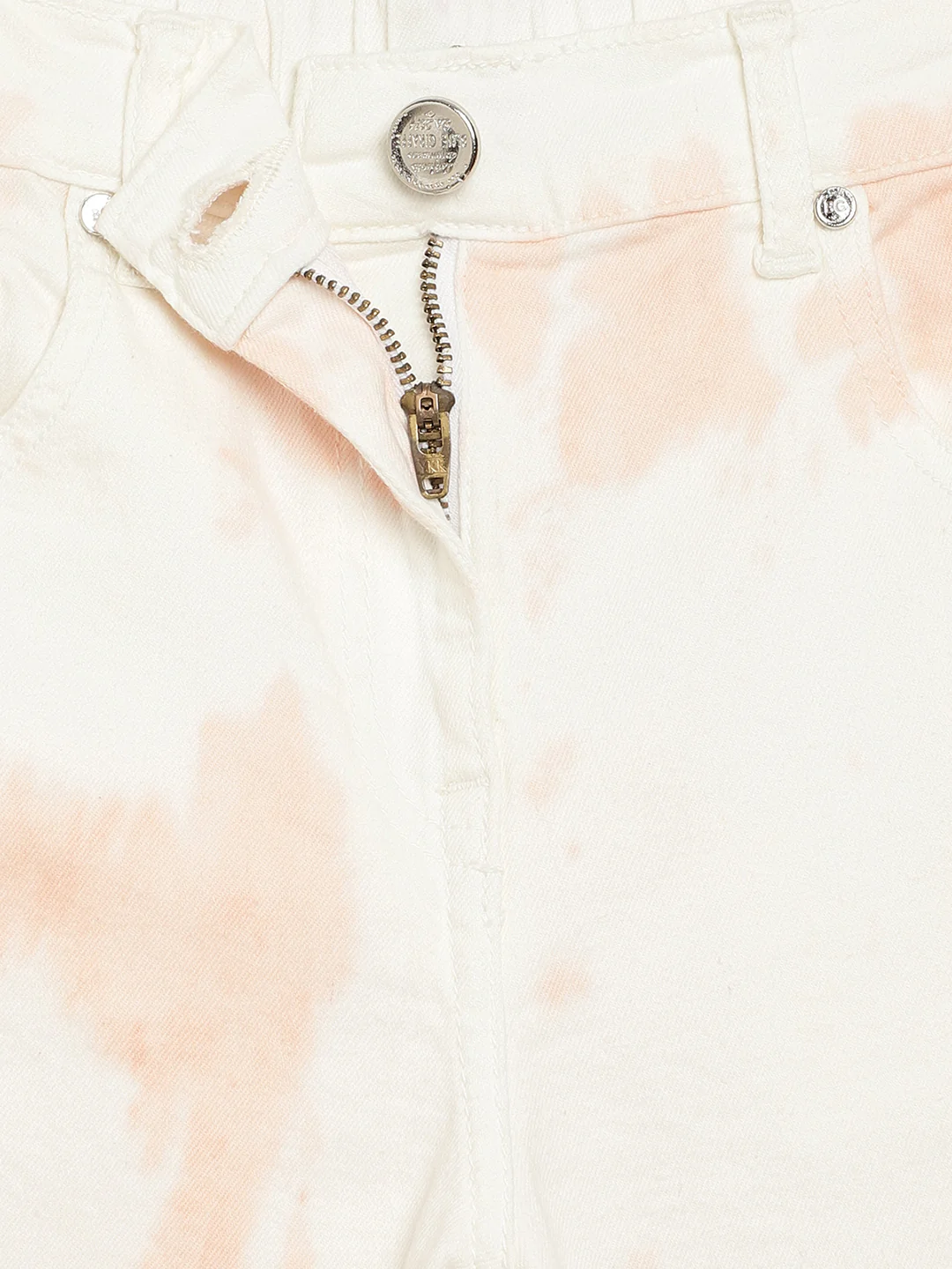 Blue Giraffe Girls Peach Dyed Regular Fit Jeans - Image 3