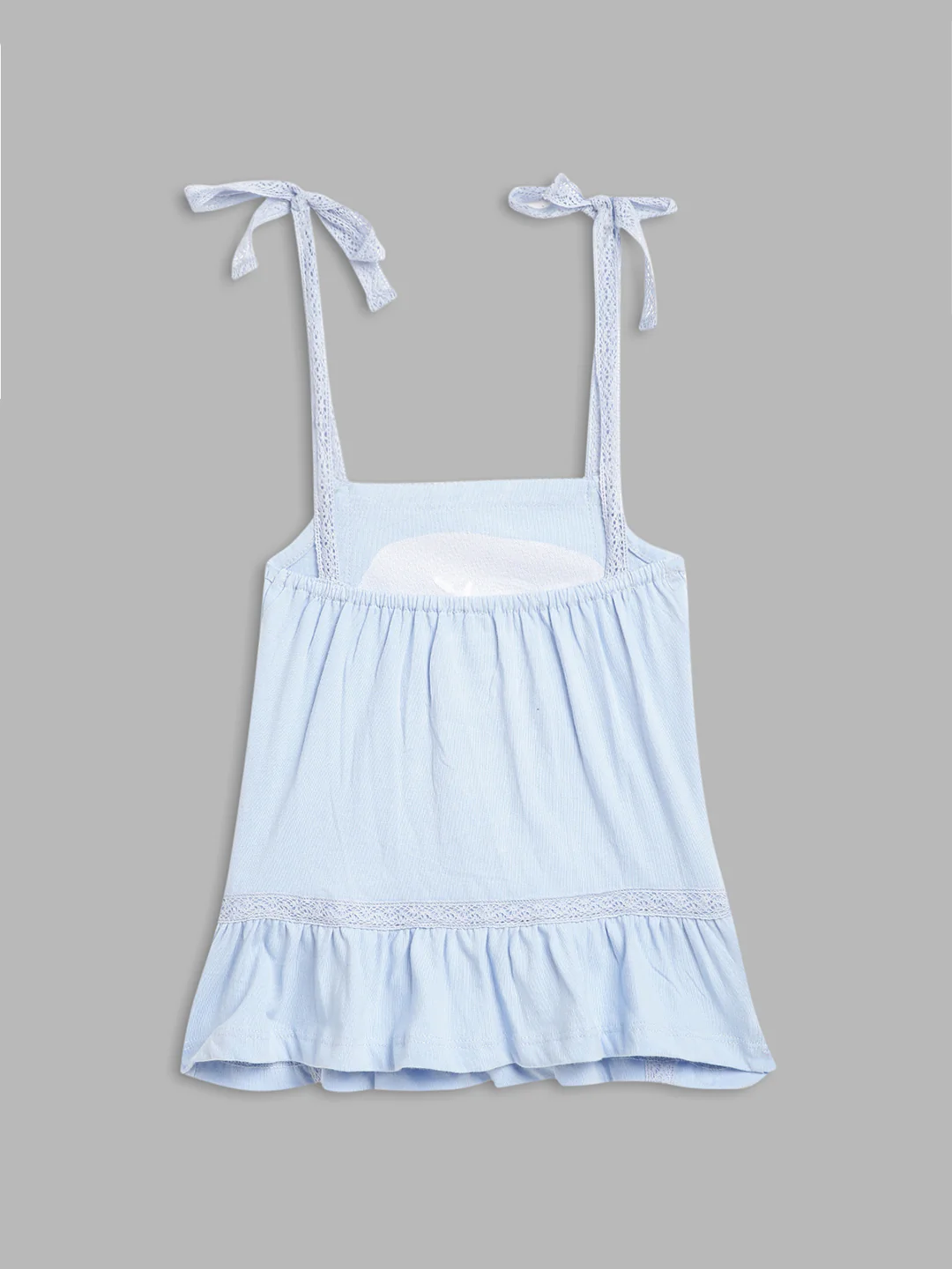 Blue Giraffe Girls Blue Embroidered Square Neck Top - Image 2
