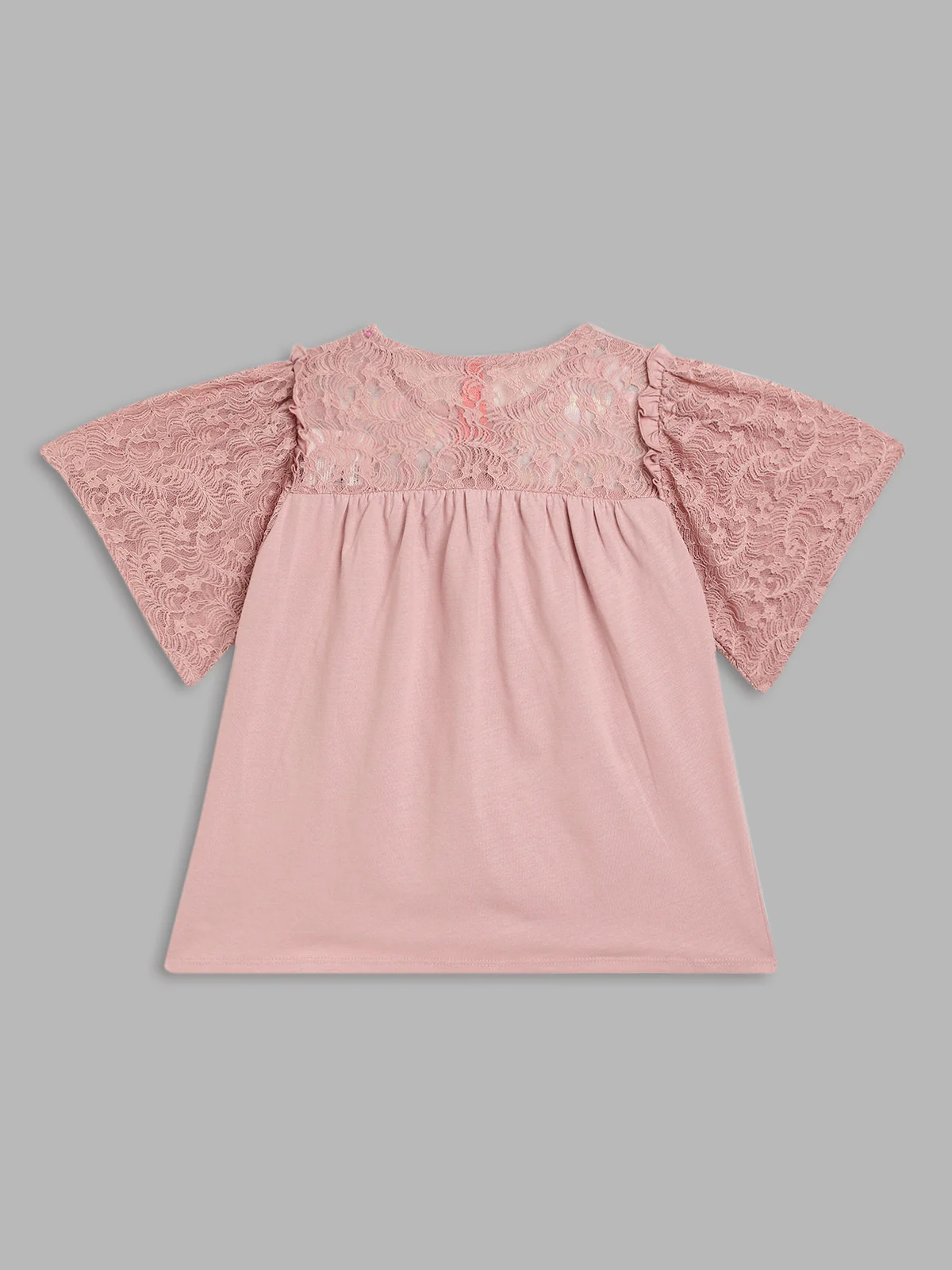 Blue Giraffe Girls Pink Solid Round Neck TShirt - Image 2