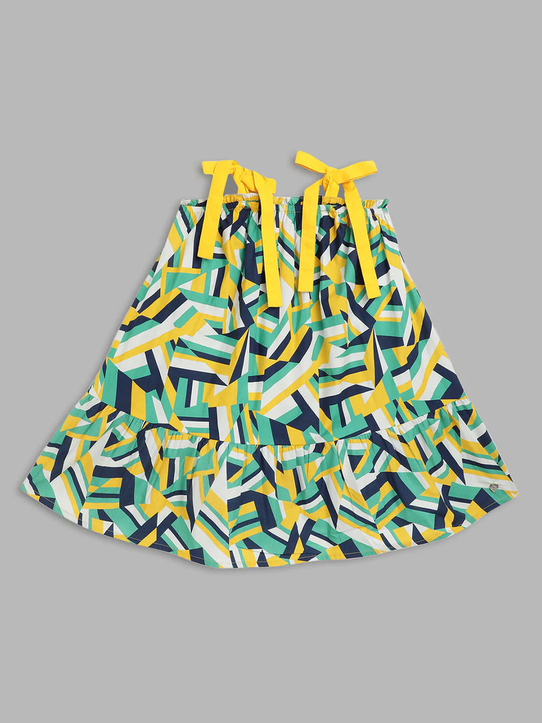 Blue Giraffe Girls Multi Printed Square Neck Dress - Image 5