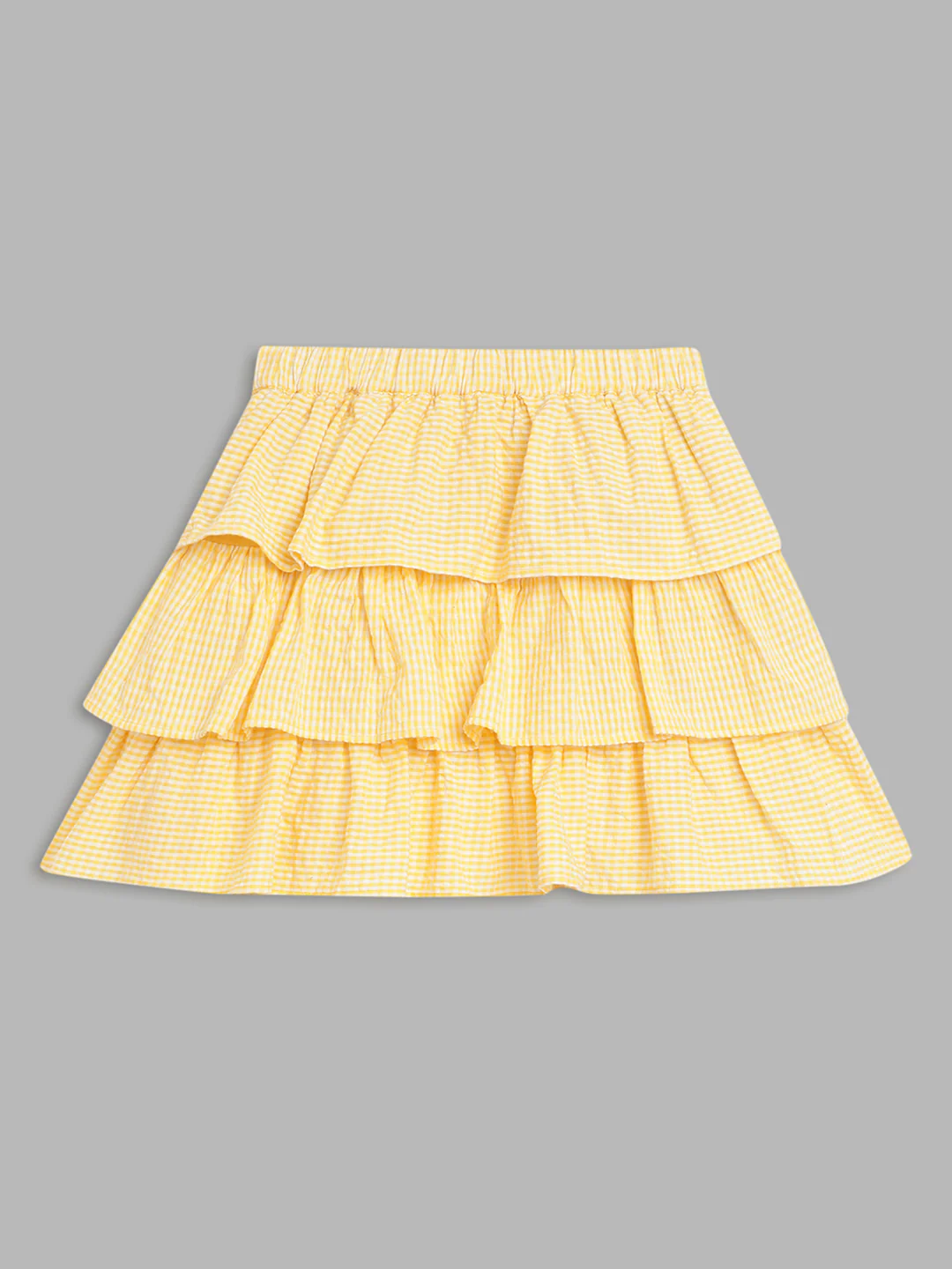 Blue Giraffe Girls Yellow Striped Regular Fit Skirt - Image 2
