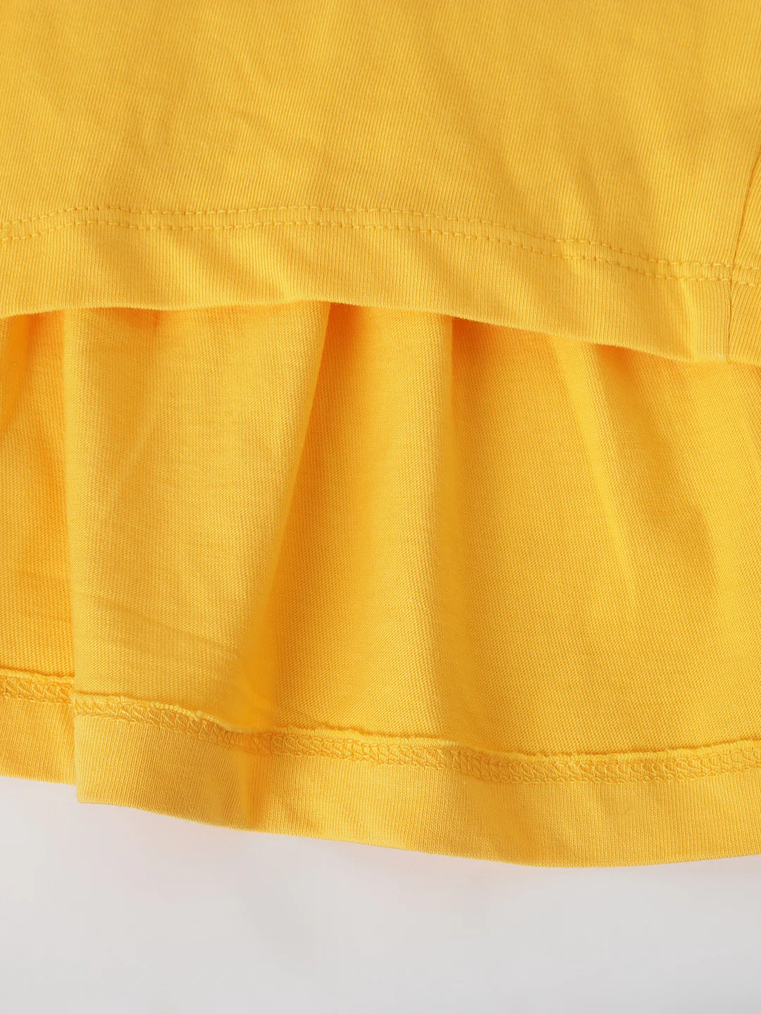 Blue Giraffe Girls Yellow Printed Round Neck Short Sleeves A-Line Dress - Image 4