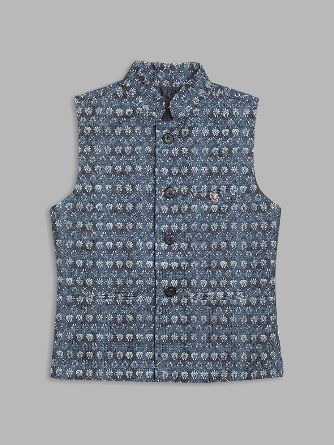 Blue Giraffe Boys Mandarin Collar Bandi Set - Image 6