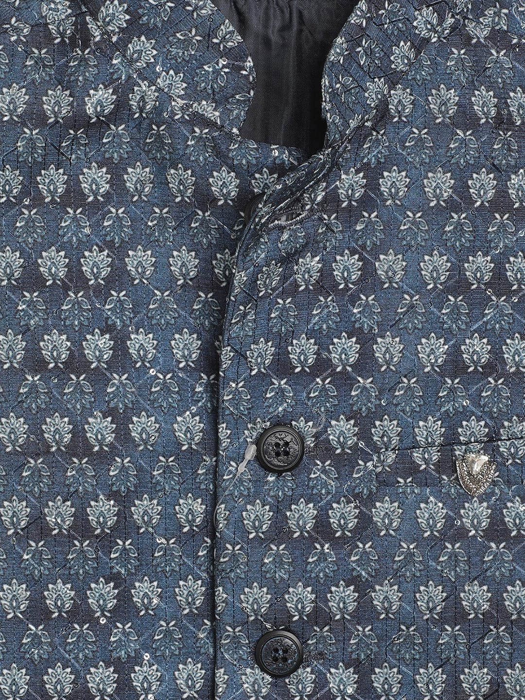 Blue Giraffe Boys Mandarin Collar Bandi Set - Image 7