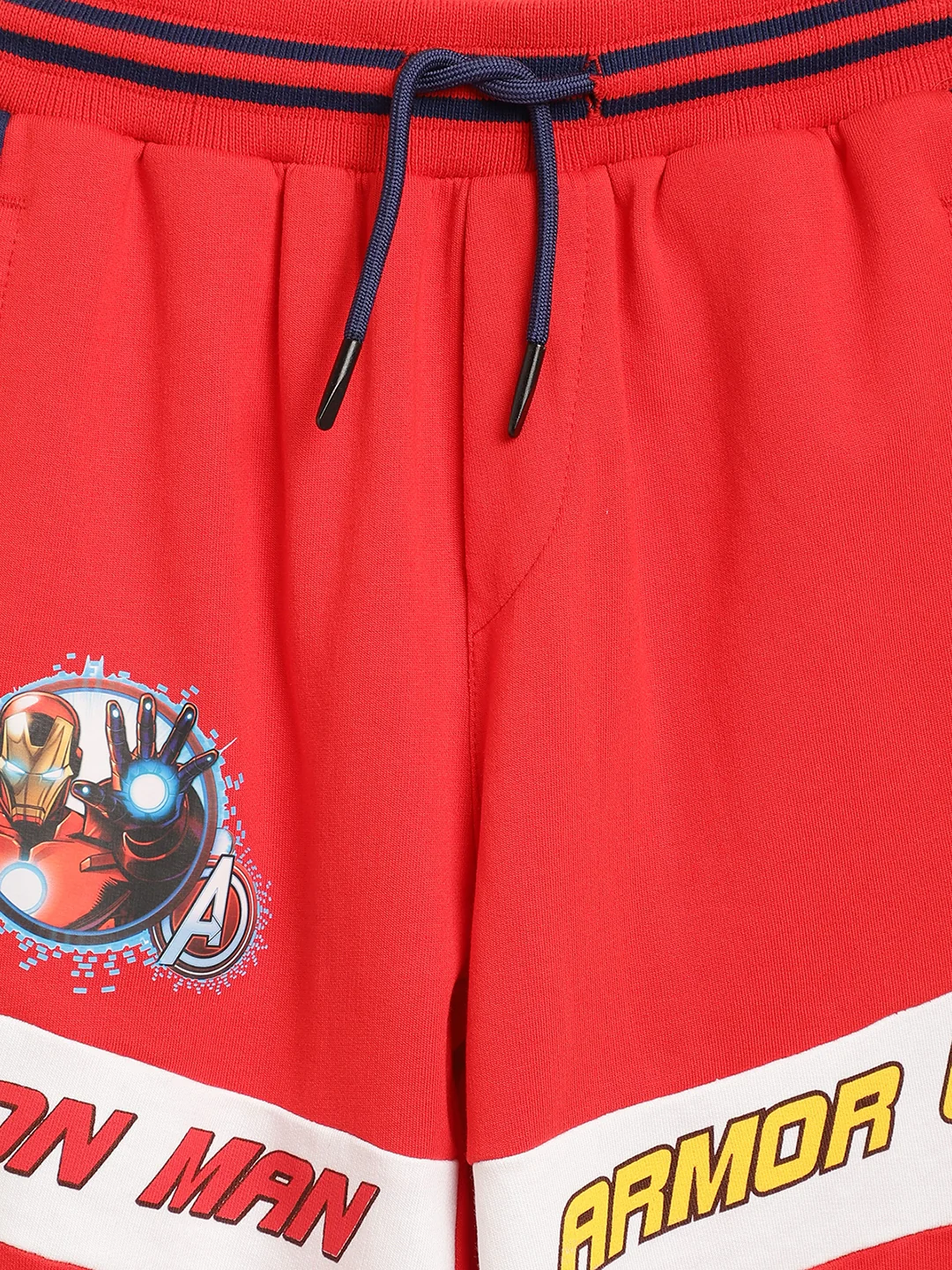 Blue Giraffe Boys Red Color-Blocked Regular Fit Joggers Style Sweatpant - Image 3