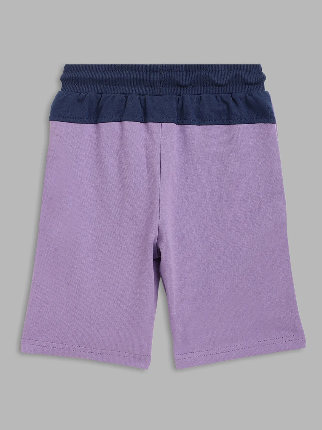 Blue Giraffe Boys Lilac Solid Regular Fit Shorts - Image 2