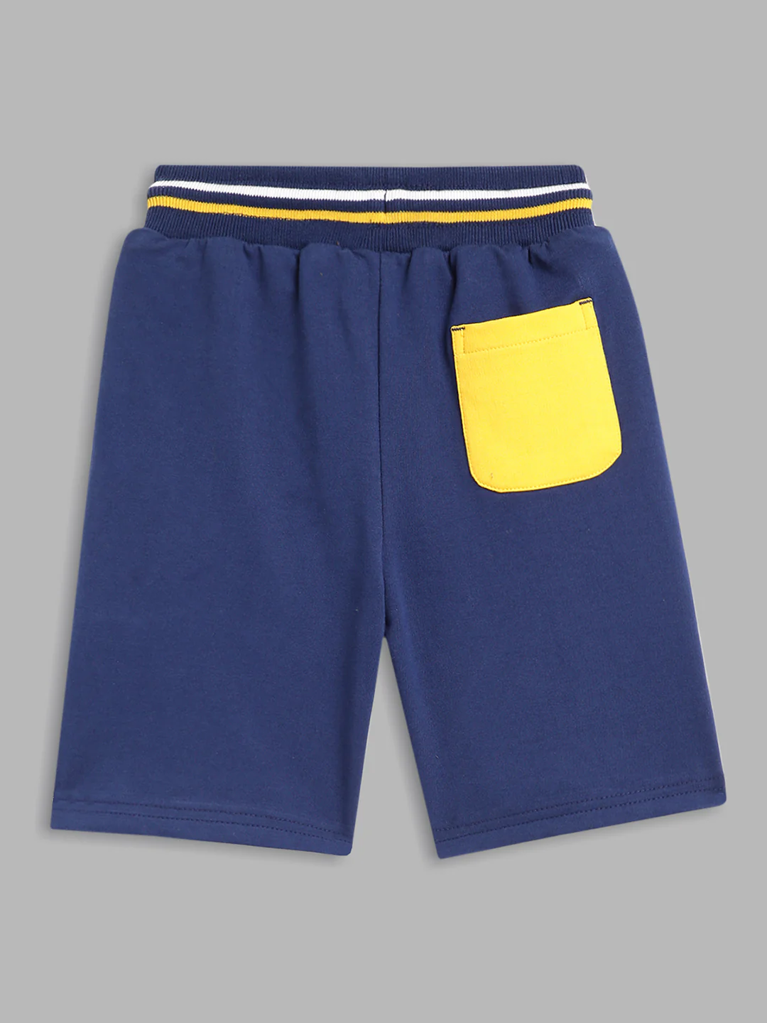 Blue Giraffe Boys Navy Blue Solid Regular Fit Shorts - Image 2