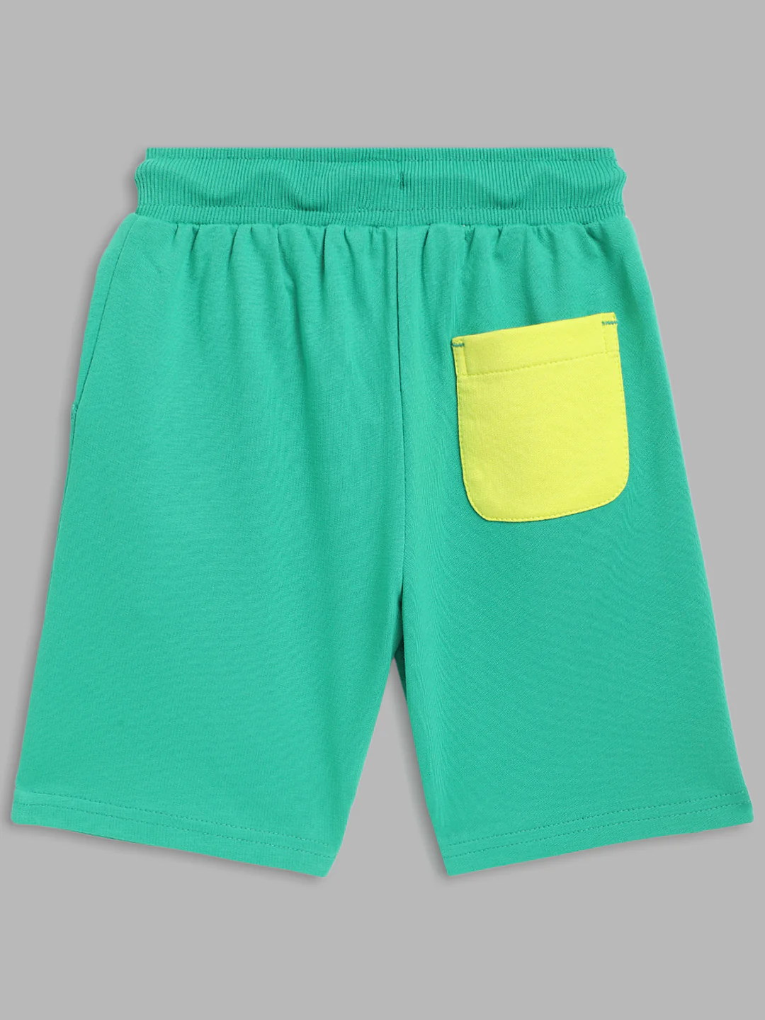 Blue Giraffe Boys Green Solid Regular Fit Shorts - Image 2