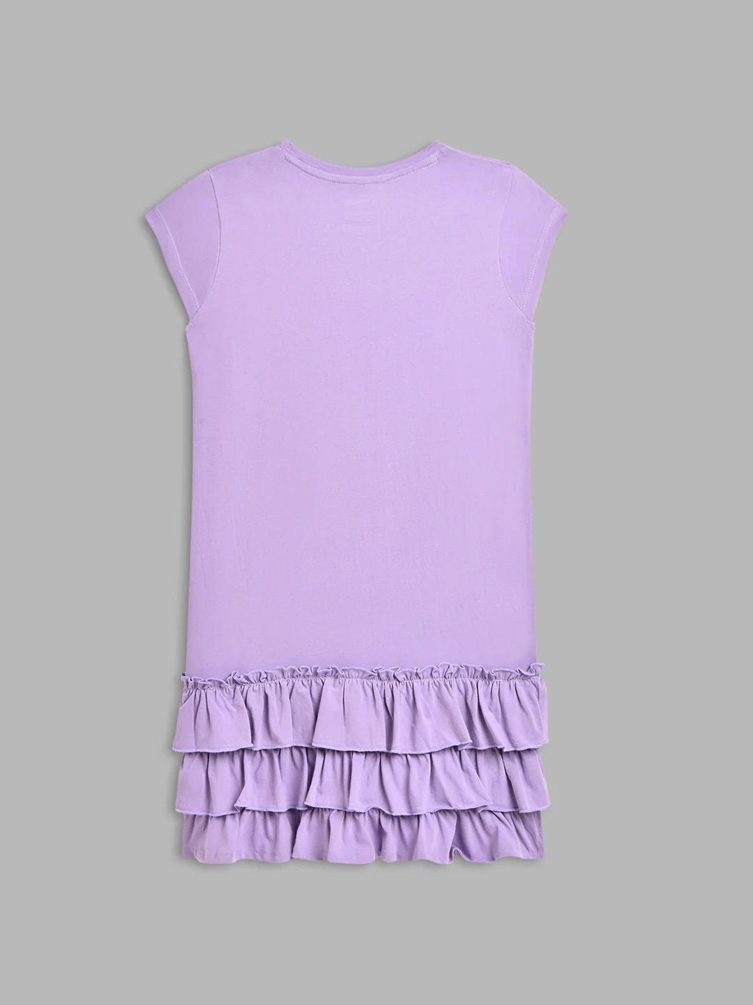 Blue Giraffe Girls Lilac Printed Round Neck Dress - Image 2