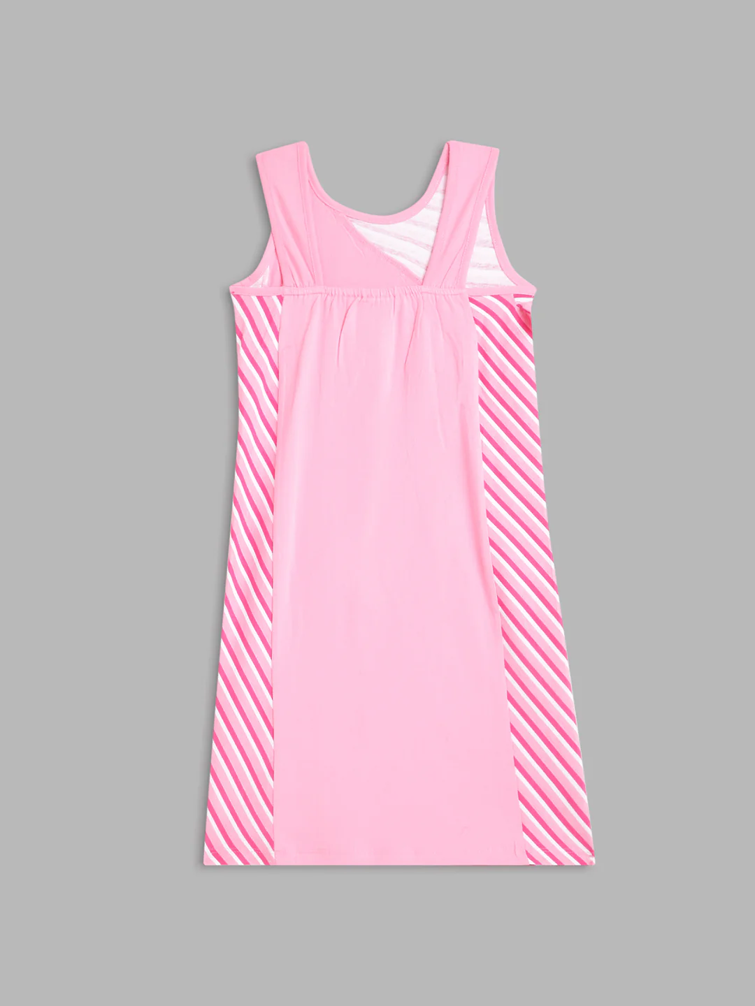Blue Giraffe Girls Pink Solid V Neck Dress - Image 2