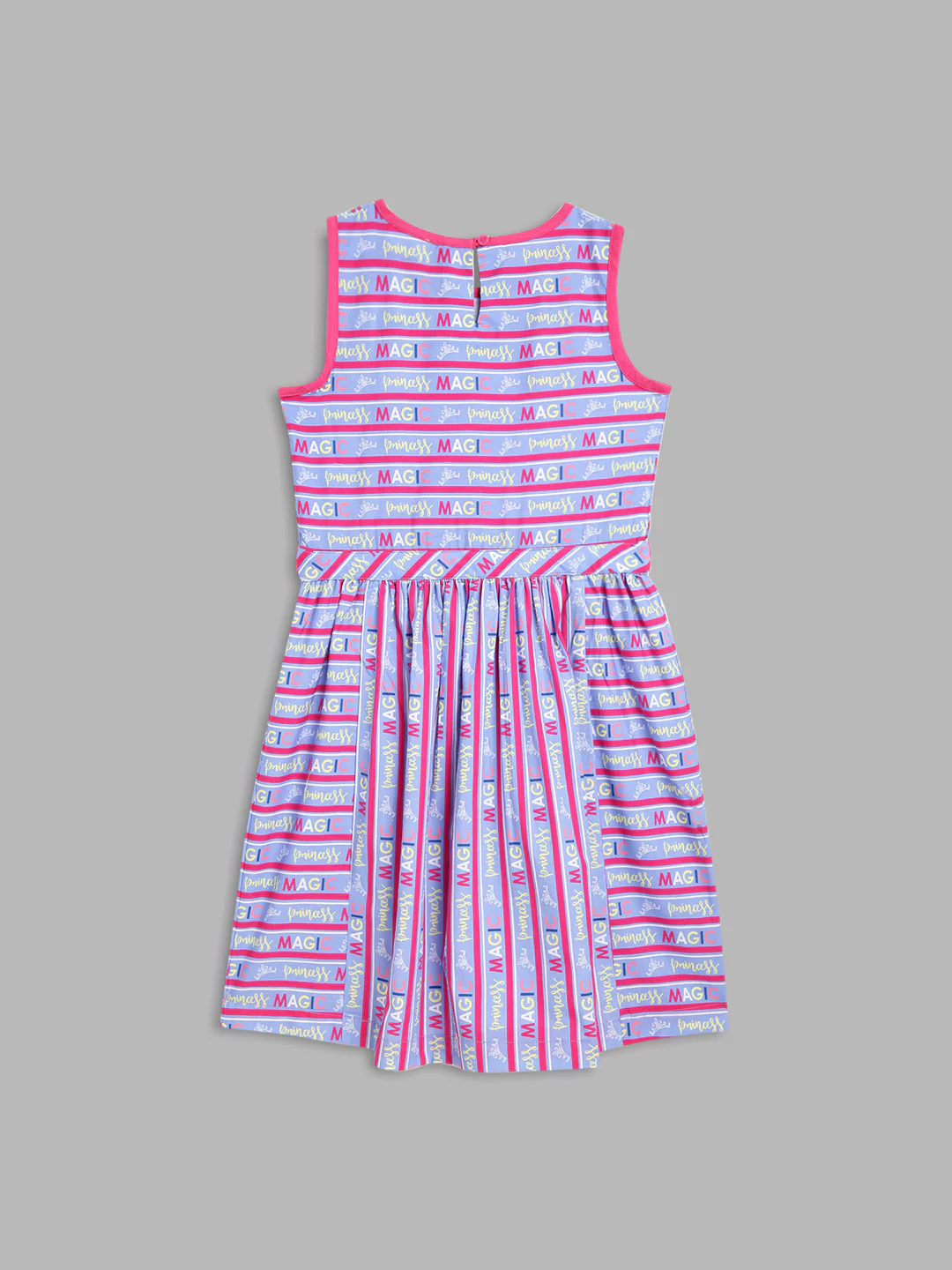 Blue Giraffe Girls Lilac Printed Round Neck Dress - Image 2