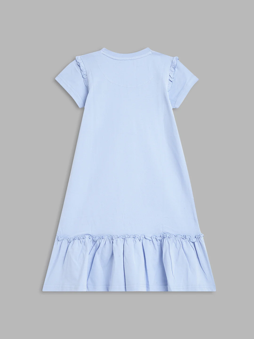 Blue Giraffe Girls Green Printed Round Neck Dress - Image 2