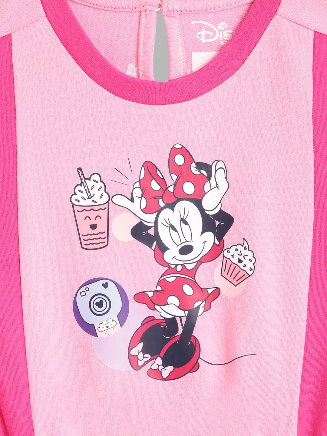 Blue Giraffe Girls Pink Solid Round Neck Dress - Image 3